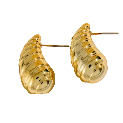 Golden Spiral Drop Earring