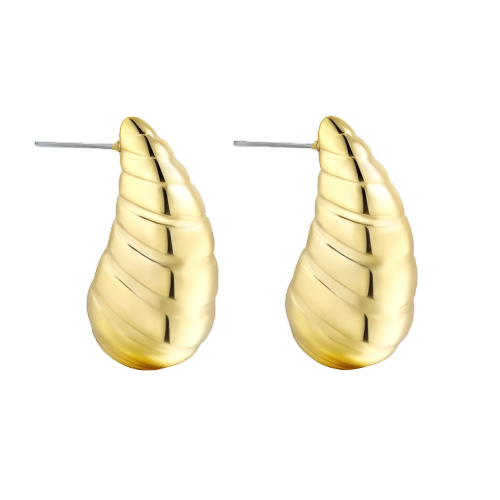 Golden Spiral Drop Earring