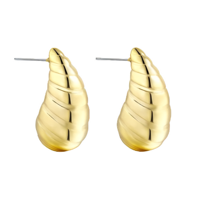 Golden Spiral Drop Earring