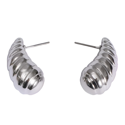 Silver Spiral Drop Earring