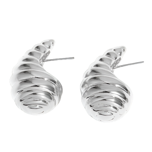 Silver Spiral Drop Earring